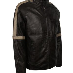 Men's Biker Leather Jacket in Black