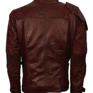 Men's Dark Brown Genuine Leather GOTG Cosplay Jacket