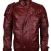 Men's Maroon Galaxy Guardians Cosplay faux Leather Biker Jacket