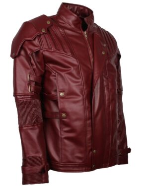 Men's Maroon Galaxy Guardians Cosplay faux Leather Biker Jacket