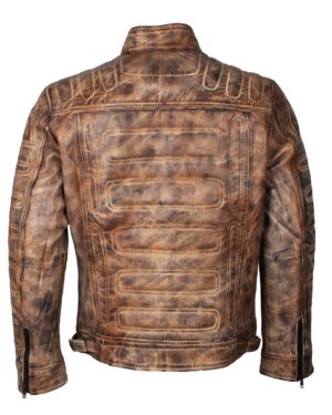 Men's Vintage Distressed Brown Leather Jacket