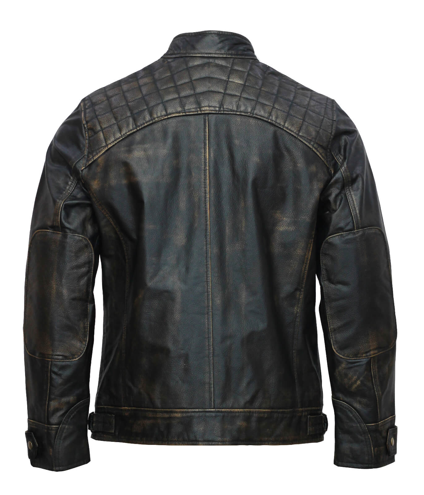 Men’s Black Distressed Motorcycle Leather Jacket