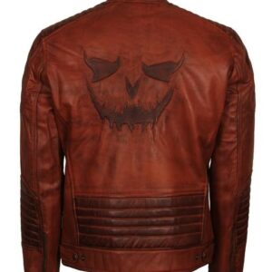Men's Brown Killing Joke Real Leather Biker Jacket
