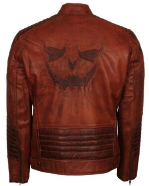 Men's Brown Killing Joke Real Leather Biker Jacket