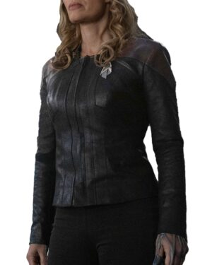 Star Trek Picard Jacket Seven of Nine Cosplay Jeri Ryan Real Leather Perforated Jacket