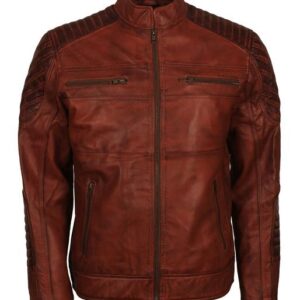Men's Brown Killing Joke Real Leather Biker Jacket