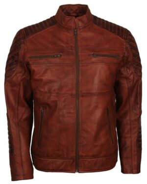 Men's Brown Killing Joke Real Leather Biker Jacket