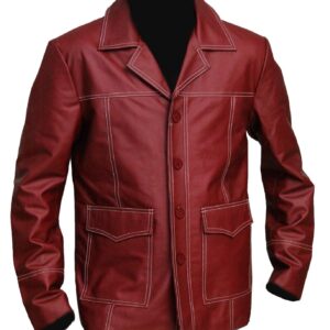 Tyler Durden Costume Red Leather Coat