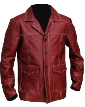 Tyler Durden Costume Red Leather Coat