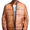 Vintage Tan Biker Leather Jacket