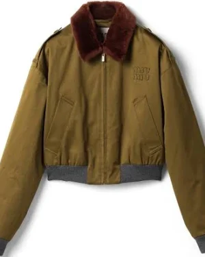 Miu Miu Women's Cotton Satin Bomber Jacket